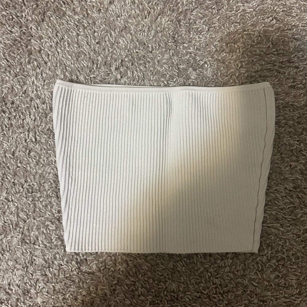 babaton white sculpt knit tube top